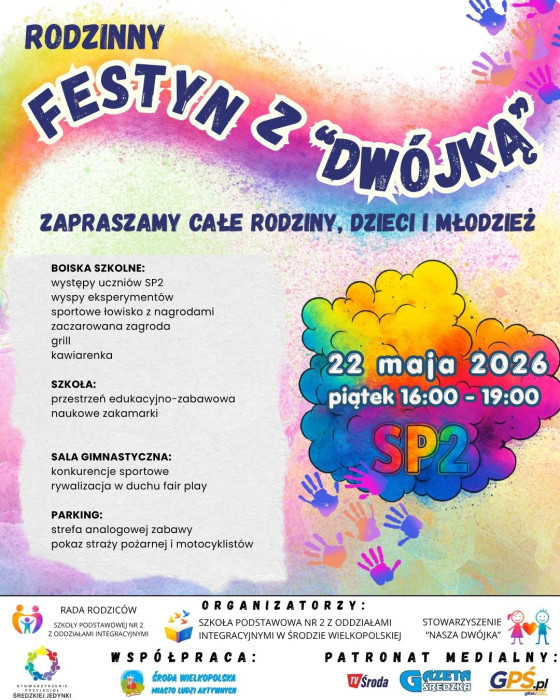 Plakat wydarzenia kolorowy, w stylu holi
